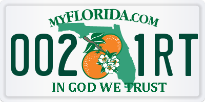 FL license plate 0021RT