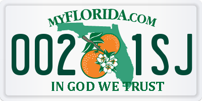 FL license plate 0021SJ