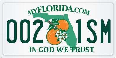 FL license plate 0021SM
