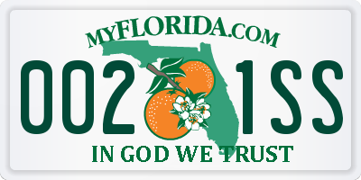 FL license plate 0021SS