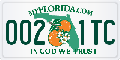 FL license plate 0021TC