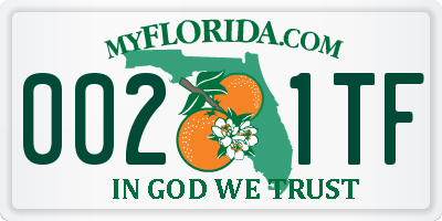 FL license plate 0021TF