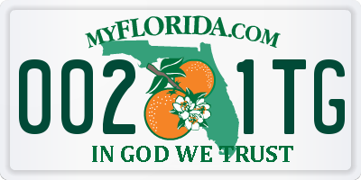 FL license plate 0021TG