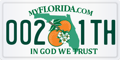 FL license plate 0021TH