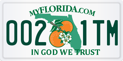 FL license plate 0021TM