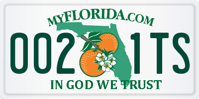FL license plate 0021TS