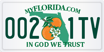 FL license plate 0021TV