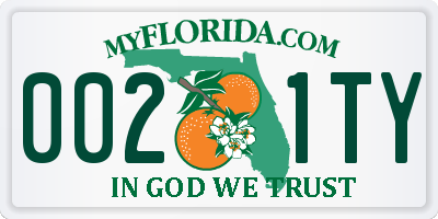 FL license plate 0021TY