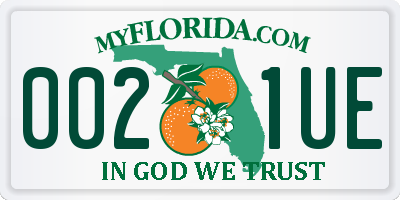 FL license plate 0021UE