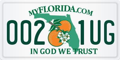 FL license plate 0021UG