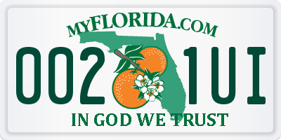 FL license plate 0021UI