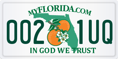 FL license plate 0021UQ