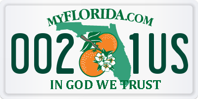 FL license plate 0021US