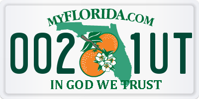 FL license plate 0021UT