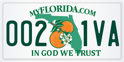 FL license plate 0021VA