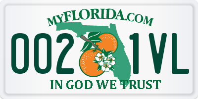 FL license plate 0021VL