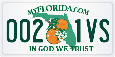 FL license plate 0021VS