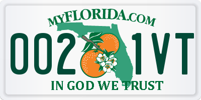 FL license plate 0021VT