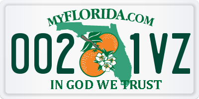 FL license plate 0021VZ