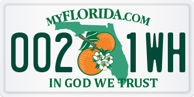 FL license plate 0021WH