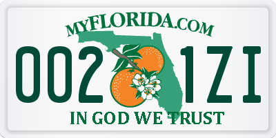 FL license plate 0021ZI
