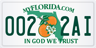 FL license plate 0022AI