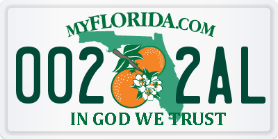 FL license plate 0022AL