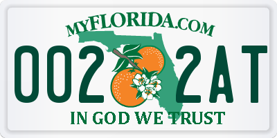 FL license plate 0022AT