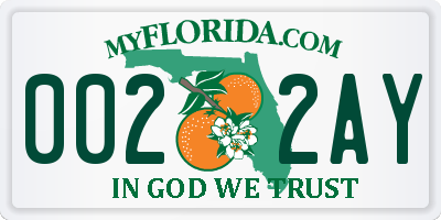FL license plate 0022AY