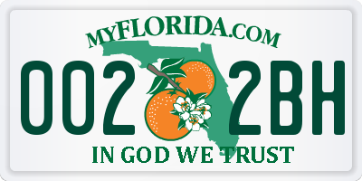 FL license plate 0022BH