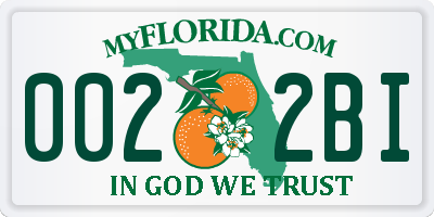 FL license plate 0022BI