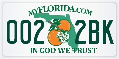FL license plate 0022BK