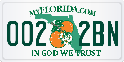 FL license plate 0022BN