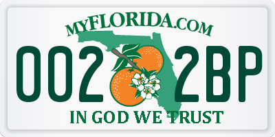 FL license plate 0022BP