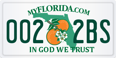 FL license plate 0022BS