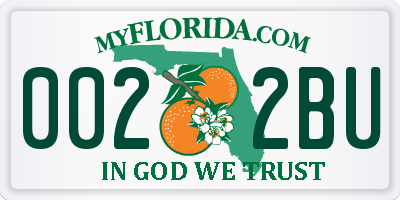FL license plate 0022BU