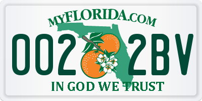 FL license plate 0022BV