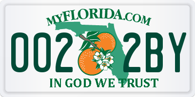 FL license plate 0022BY