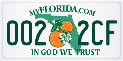 FL license plate 0022CF