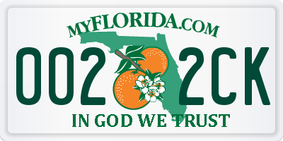 FL license plate 0022CK
