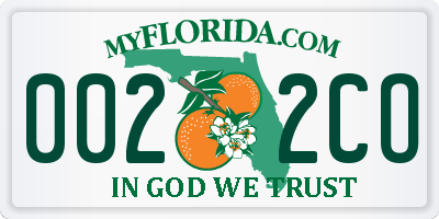 FL license plate 0022CO