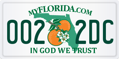 FL license plate 0022DC