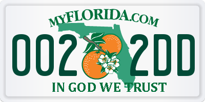 FL license plate 0022DD
