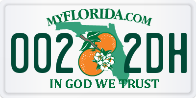 FL license plate 0022DH
