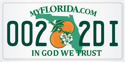 FL license plate 0022DI
