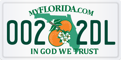 FL license plate 0022DL