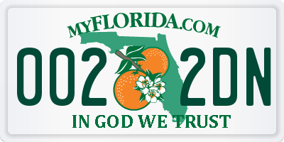 FL license plate 0022DN