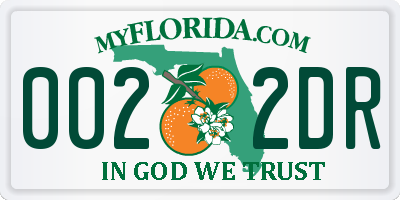 FL license plate 0022DR