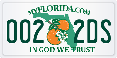 FL license plate 0022DS