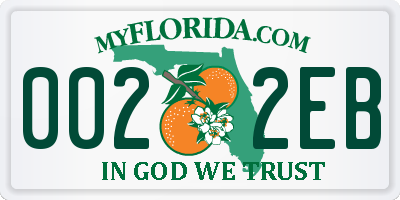 FL license plate 0022EB